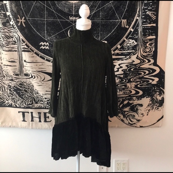 Free People Coco Flounce Sweater Dress Velvet - Picture 2 of 8